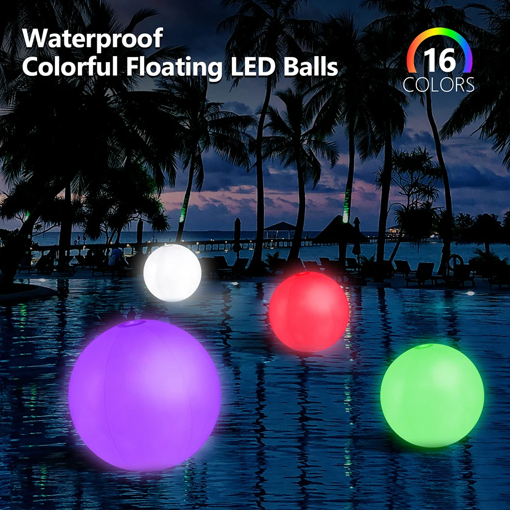 Led Balloon Light - Inflatable Pool Beach Ball 16 Colors