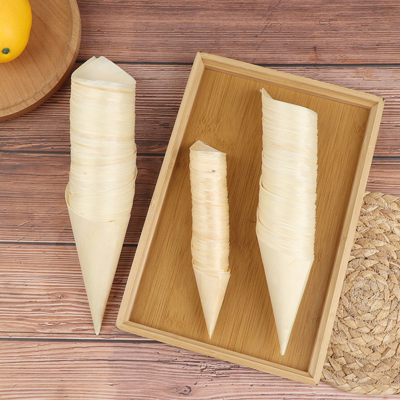 Plastic Cup 50Pcs - 50pcs Disposable Wood Appetizer Cones Biodegradable