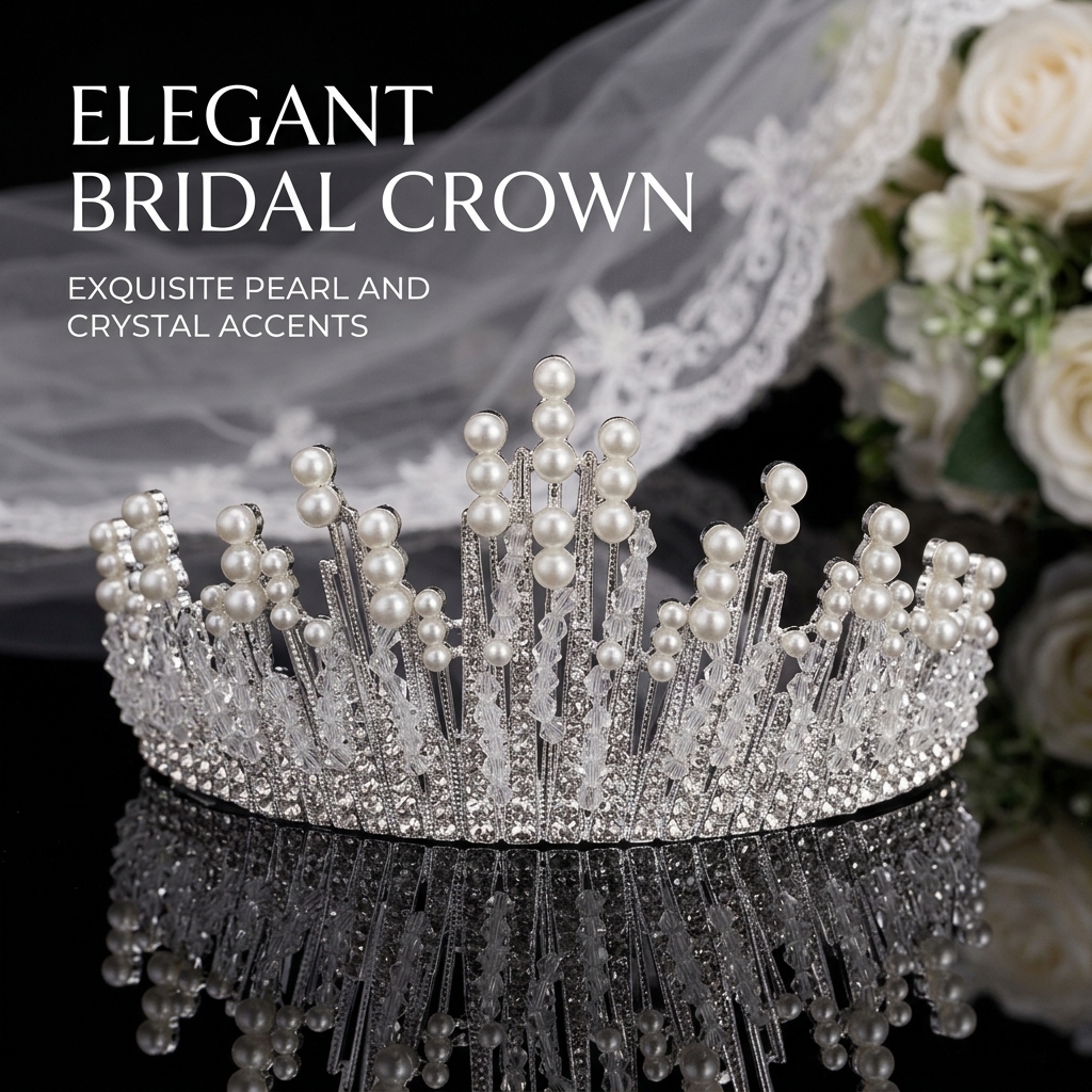 Bridal Pearl Crown Headpiece E - огляд і ціна Event & Party Supply Photos