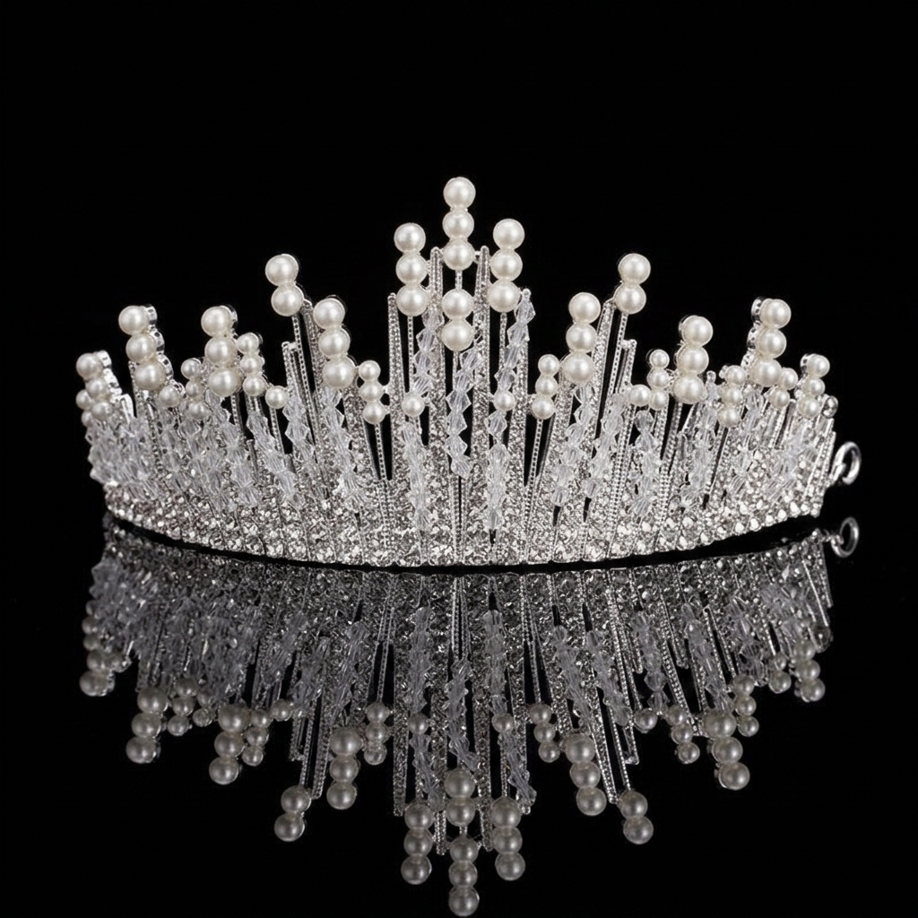 Bridal Pearl Crown Headpiece E - огляд і ціна Event & Party Supply Photos