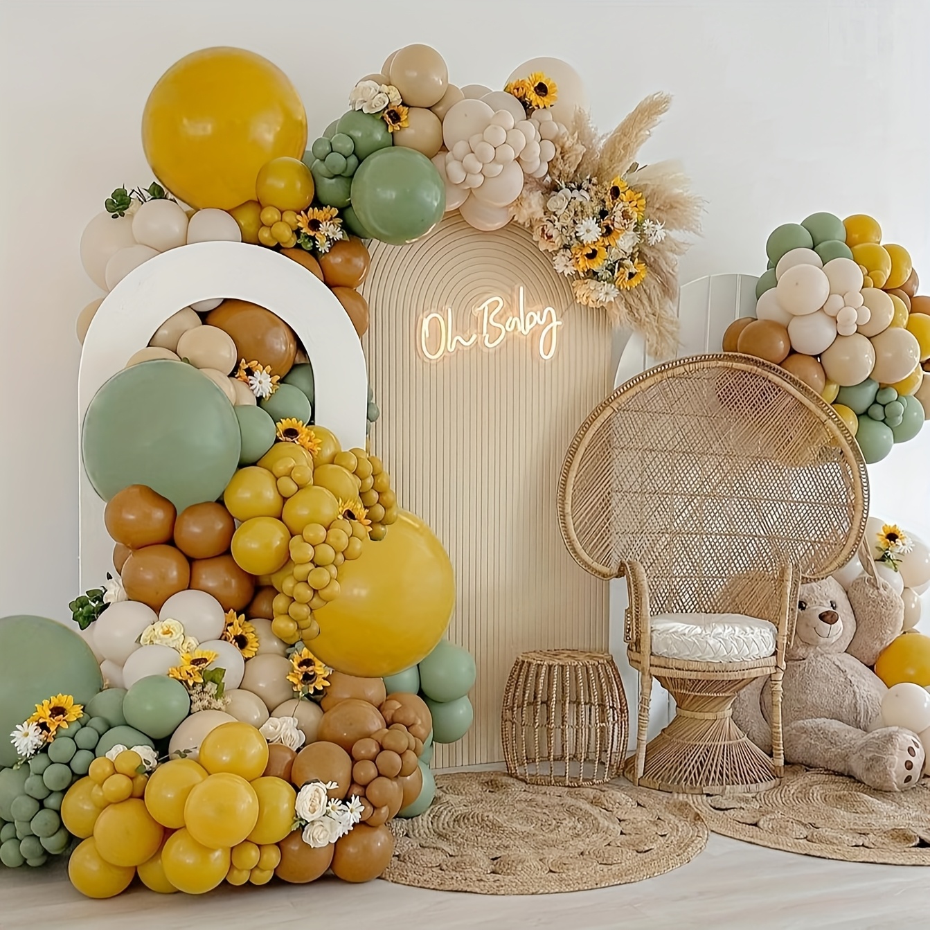 146pcs Sage Green Yellow Ballo - огляд і ціна Balloon Arch Kit
