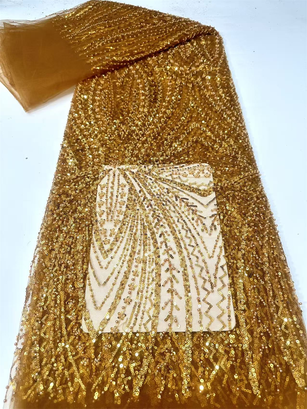 African Sequins Beaded Lace Fa - огляд і ціна Glitter Tablecloth