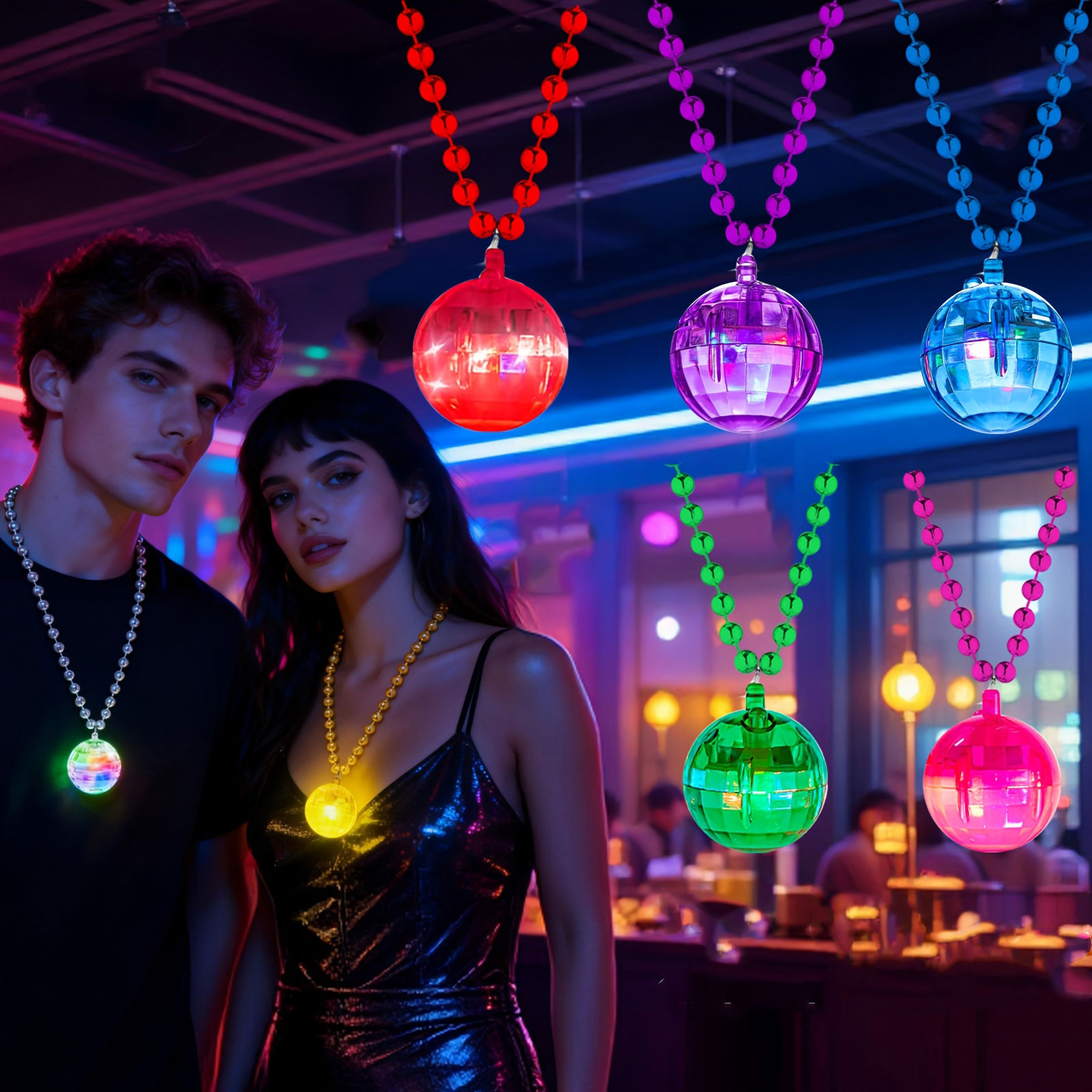6Pcs LED Disco Ball Necklaces  - огляд і ціна Cotton Candy Cone