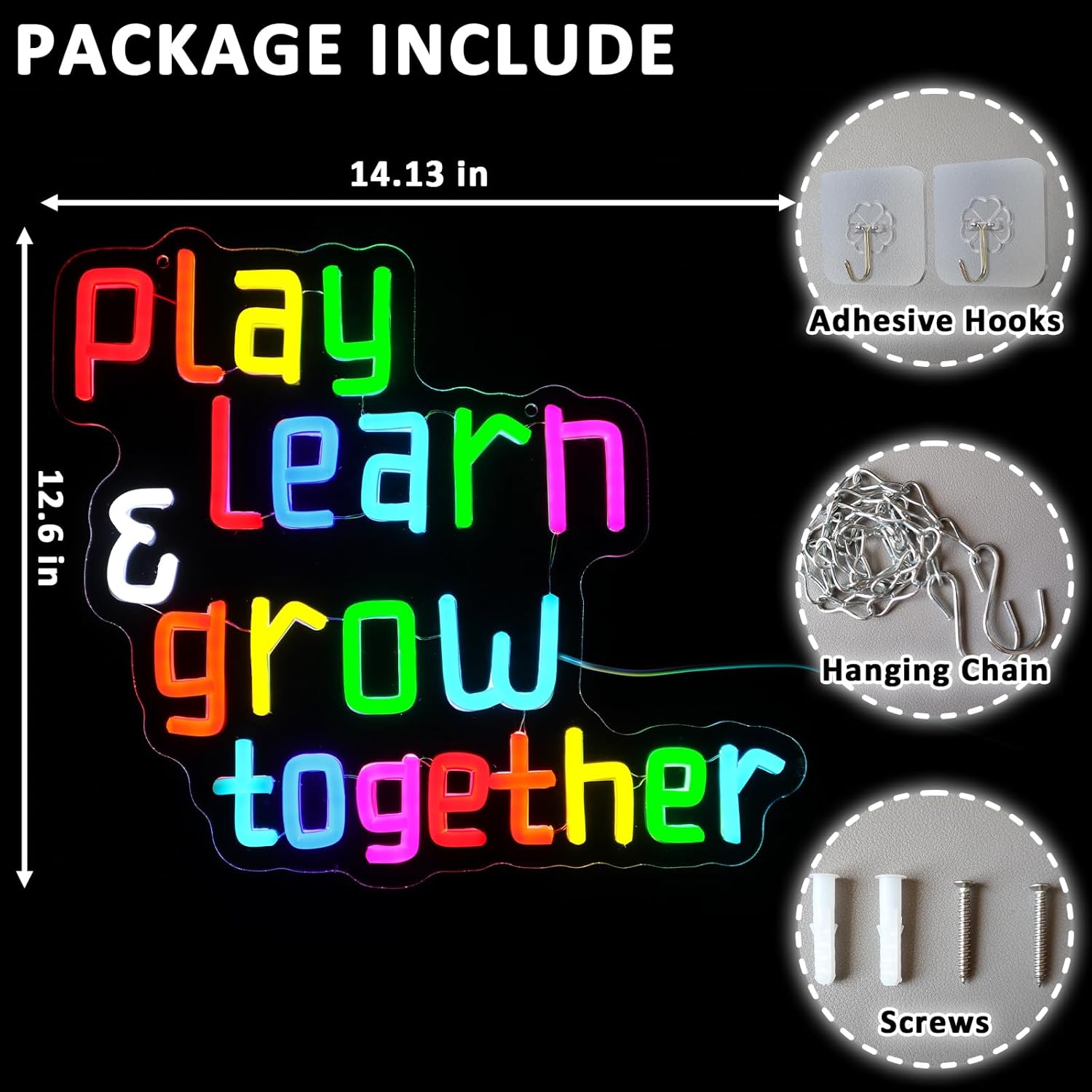 Play Learn Grow Together Neon  - огляд і ціна Neon Sign Party