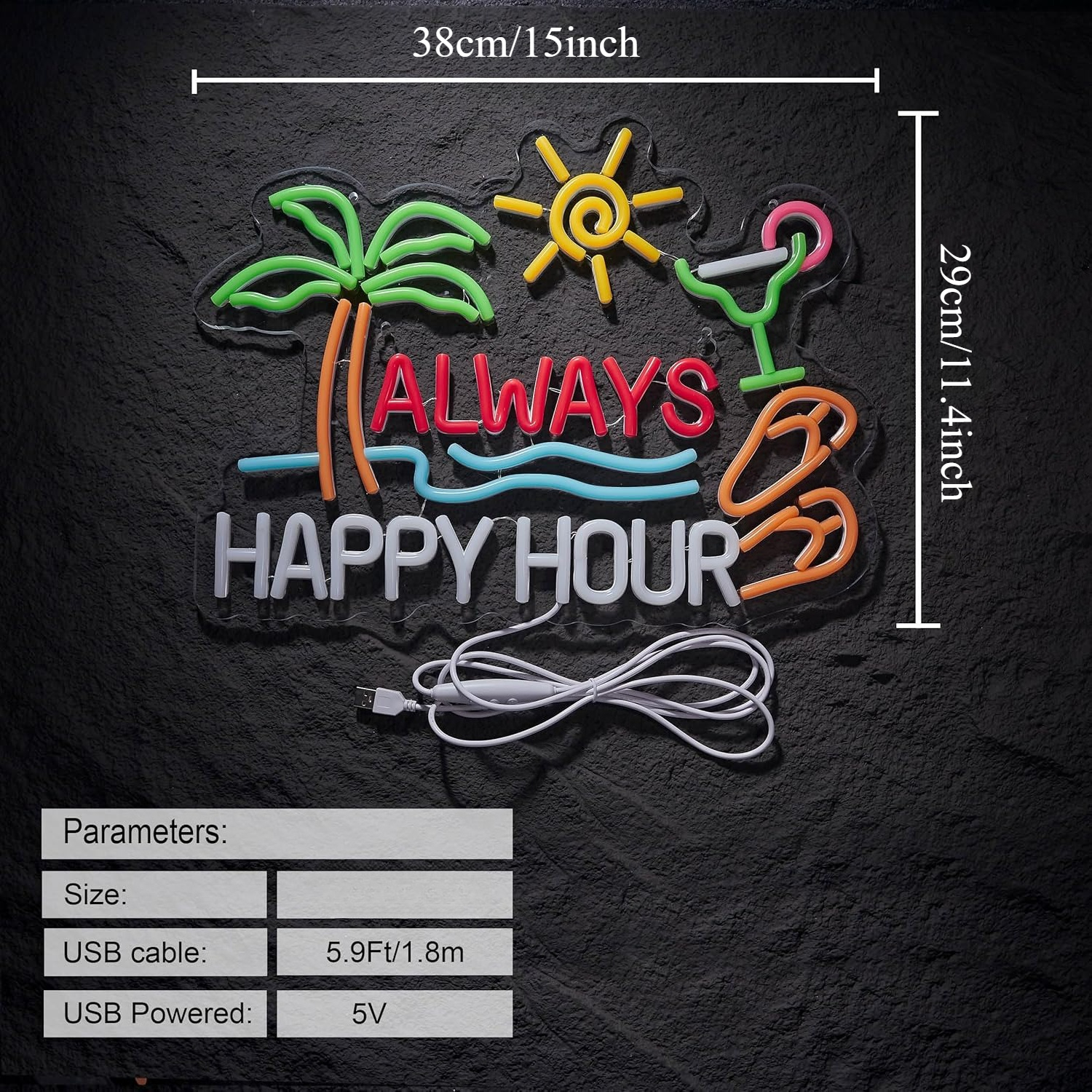 Always Happy Hour Beer Bar Neo - огляд і ціна Neon Sign Party