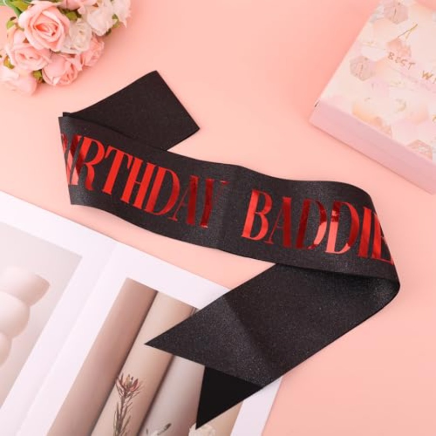 Birthday Baddie Sash, Glitter  - огляд і ціна Birthday Sash Glitter