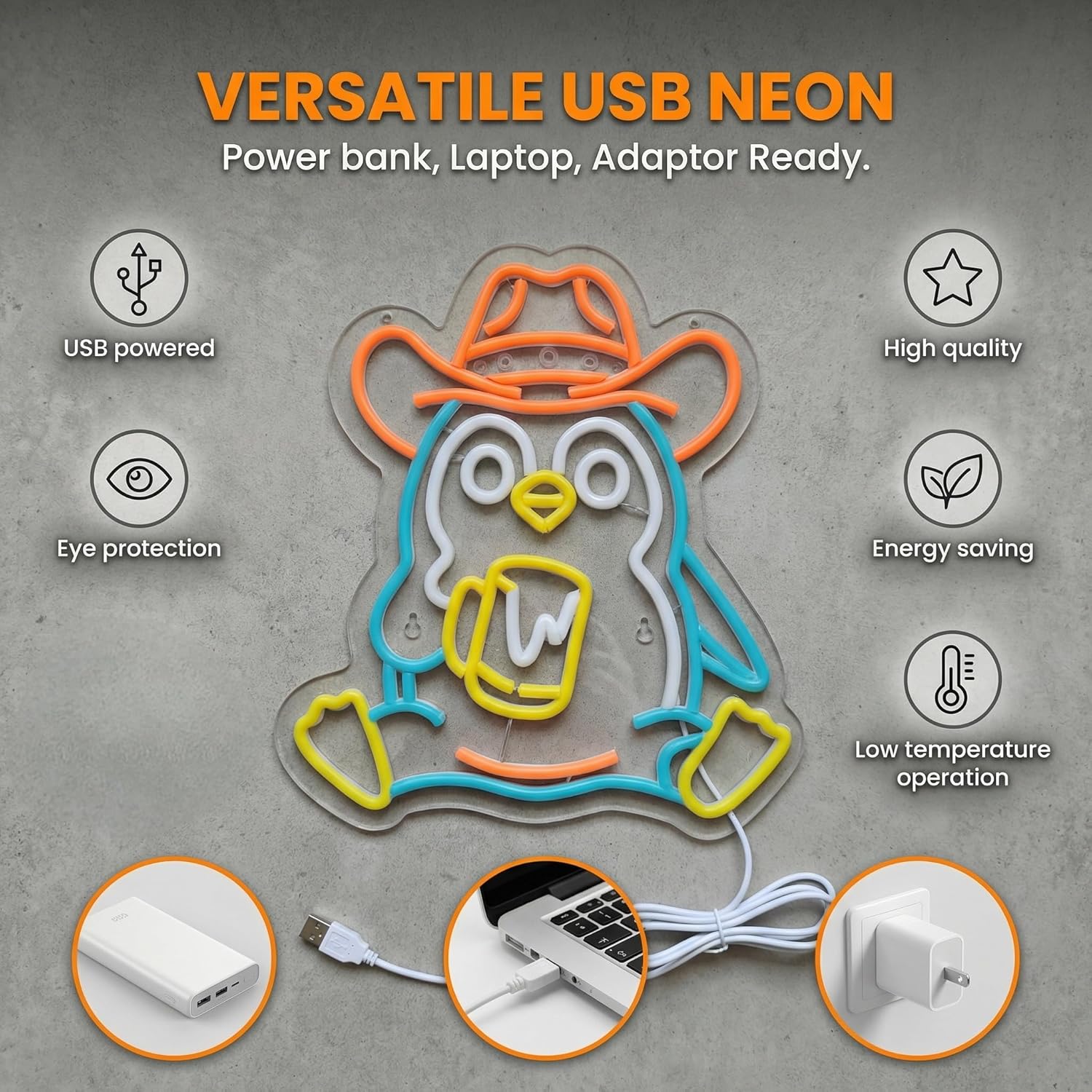 Penguin Neon Sign USB Powered  - огляд і ціна Neon Sign Party