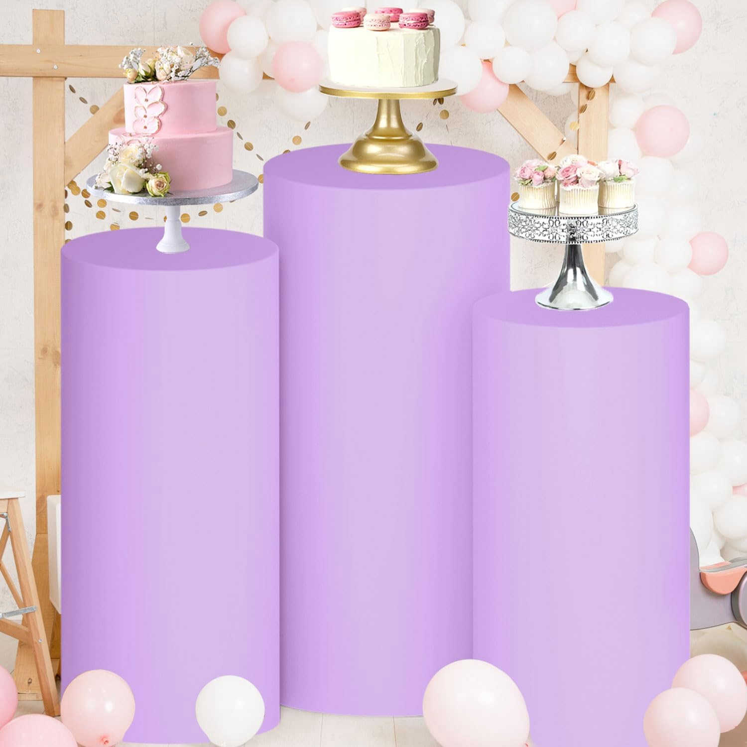 Yeele Purple Cylinder Stand Co - огляд і ціна Dessert Table Backdrop