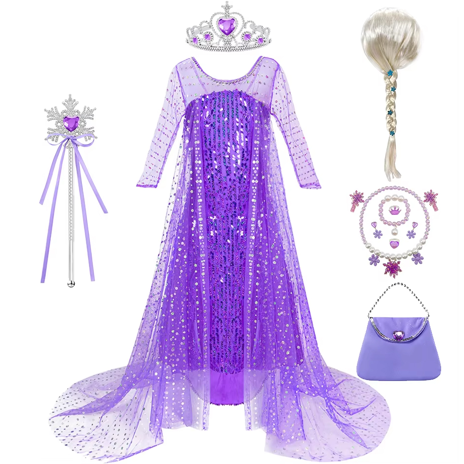 Elsa Purple Halloween Dress Gi - огляд і ціна Glitter Tablecloth