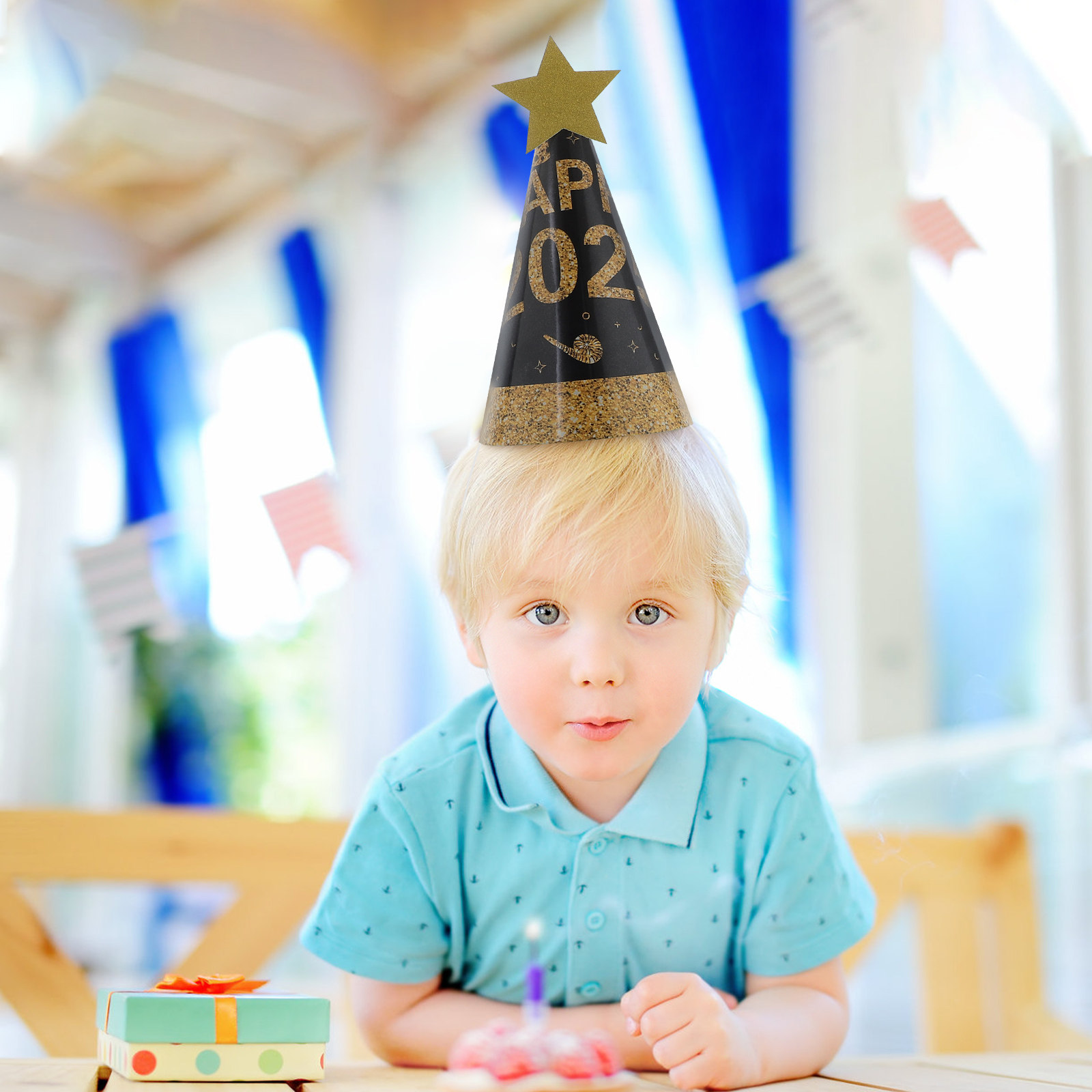 6Pcs Black Gold Paper Cone Hat - огляд і ціна Party Hat Cone