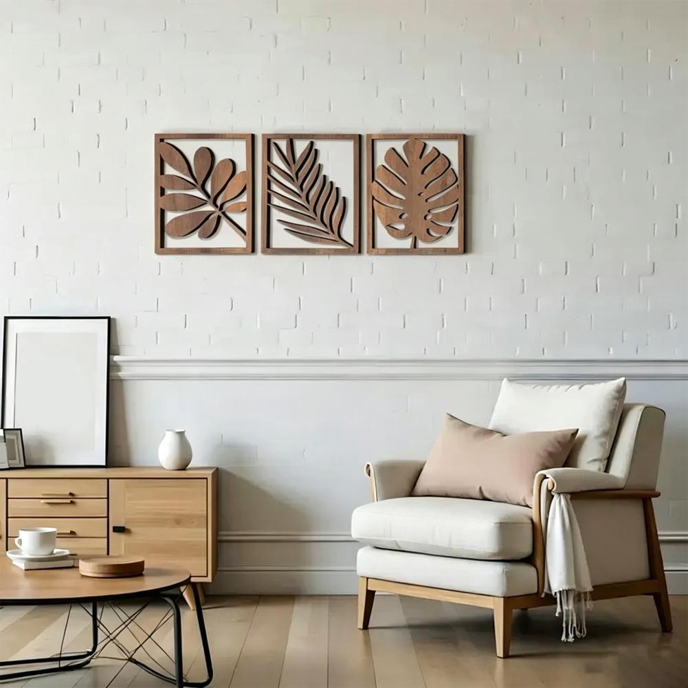 3 Pcs Nordic Style Wood Decor  - огляд і ціна Flower Wall Panel