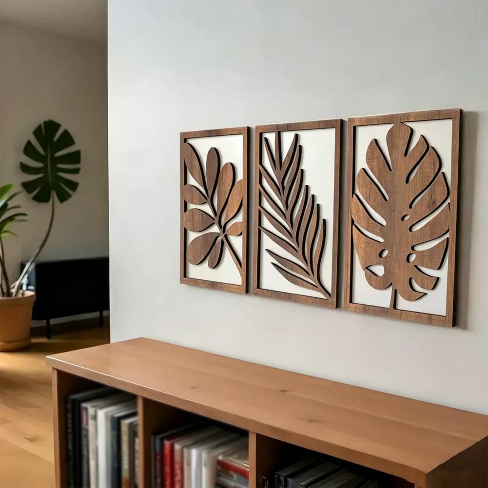 3 Pcs Nordic Style Wood Decor  - огляд і ціна Flower Wall Panel