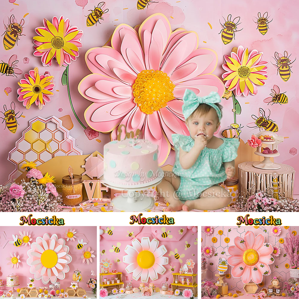 Mocsicka Sweet Daisy Girl Birt - огляд і ціна Dessert Table Backdrop