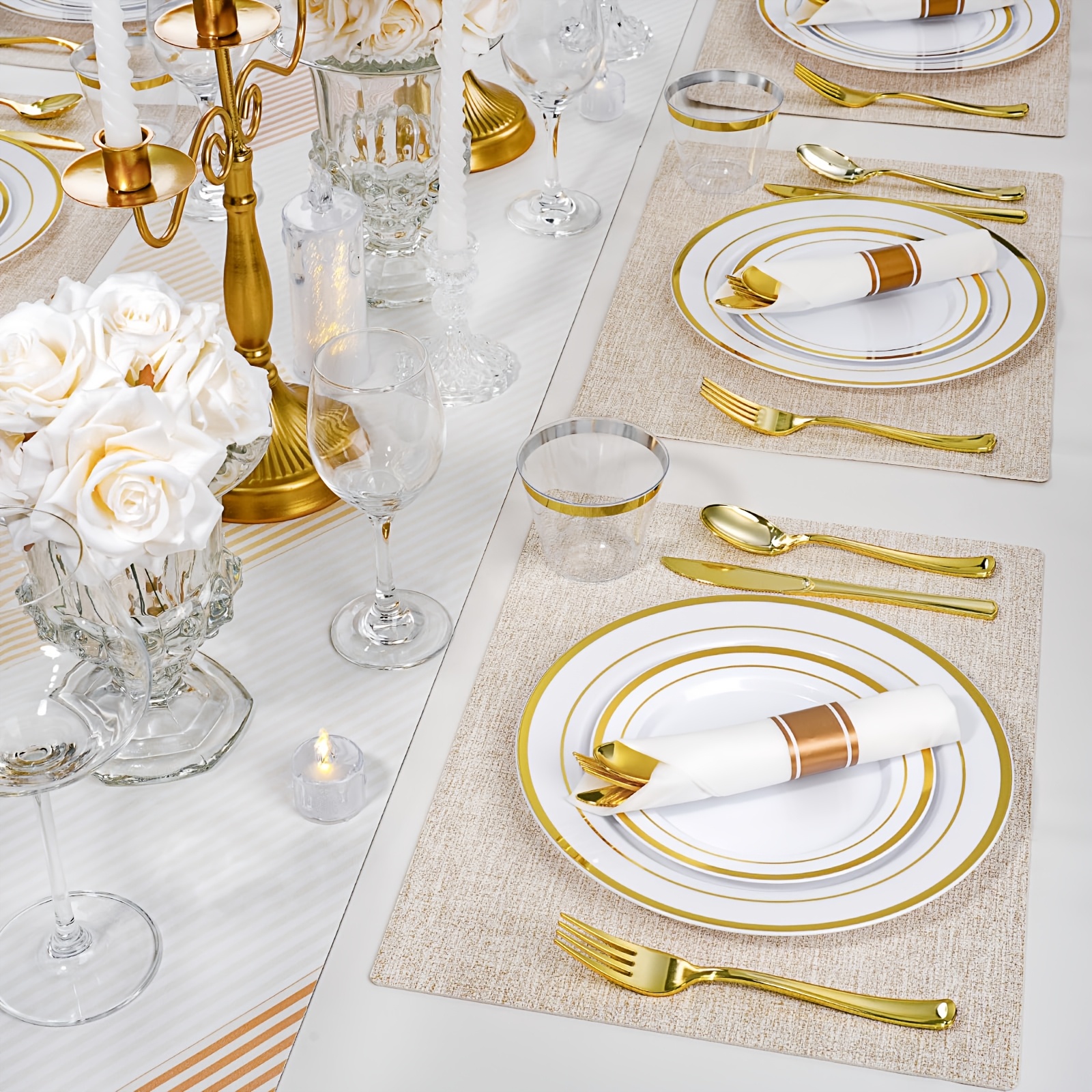 700-Piece Elegant Golden-Trimm - огляд і ціна Napkin Folding Set