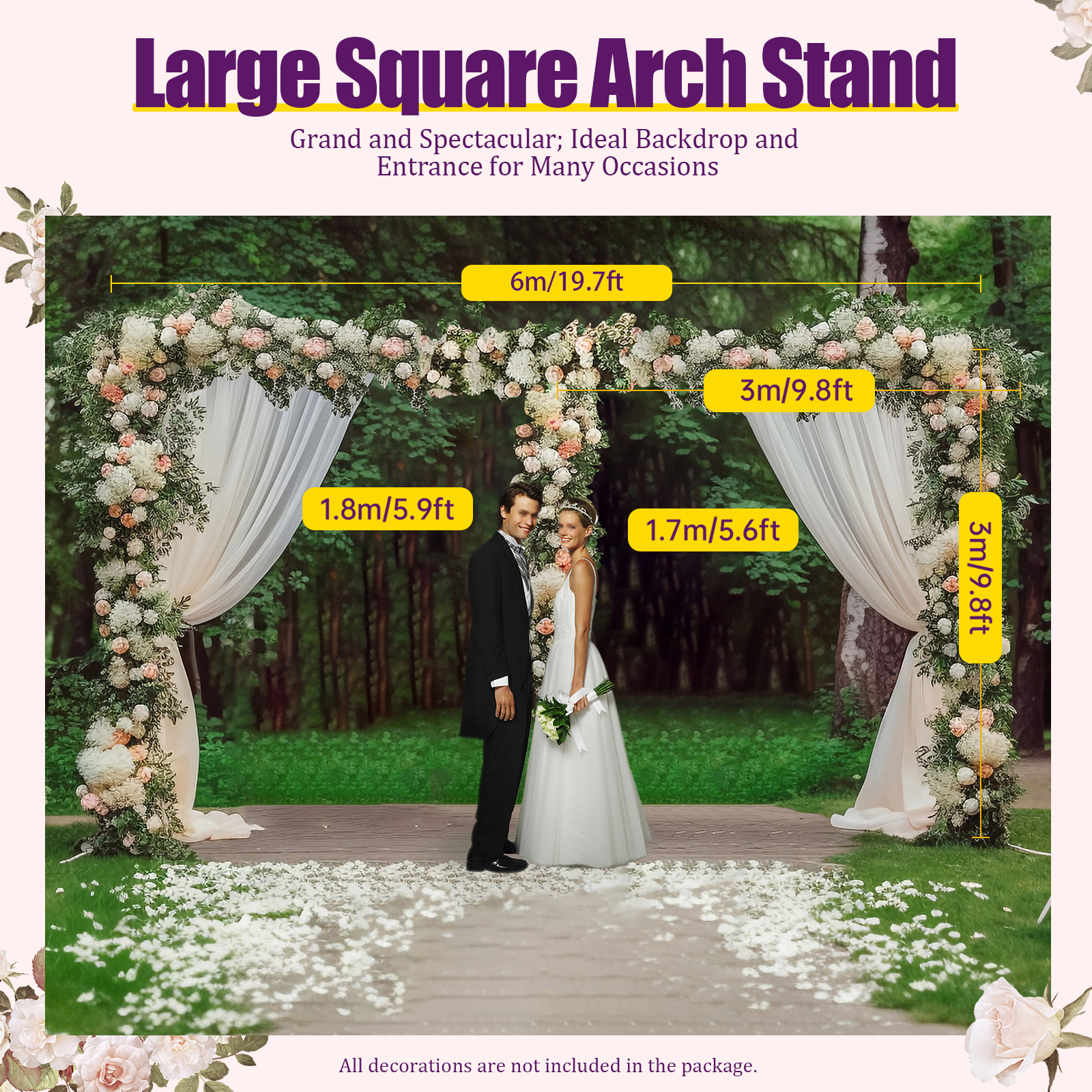 3x6m/10x20ft Metal Wedding Arc - огляд і ціна Balloon Arch Kit