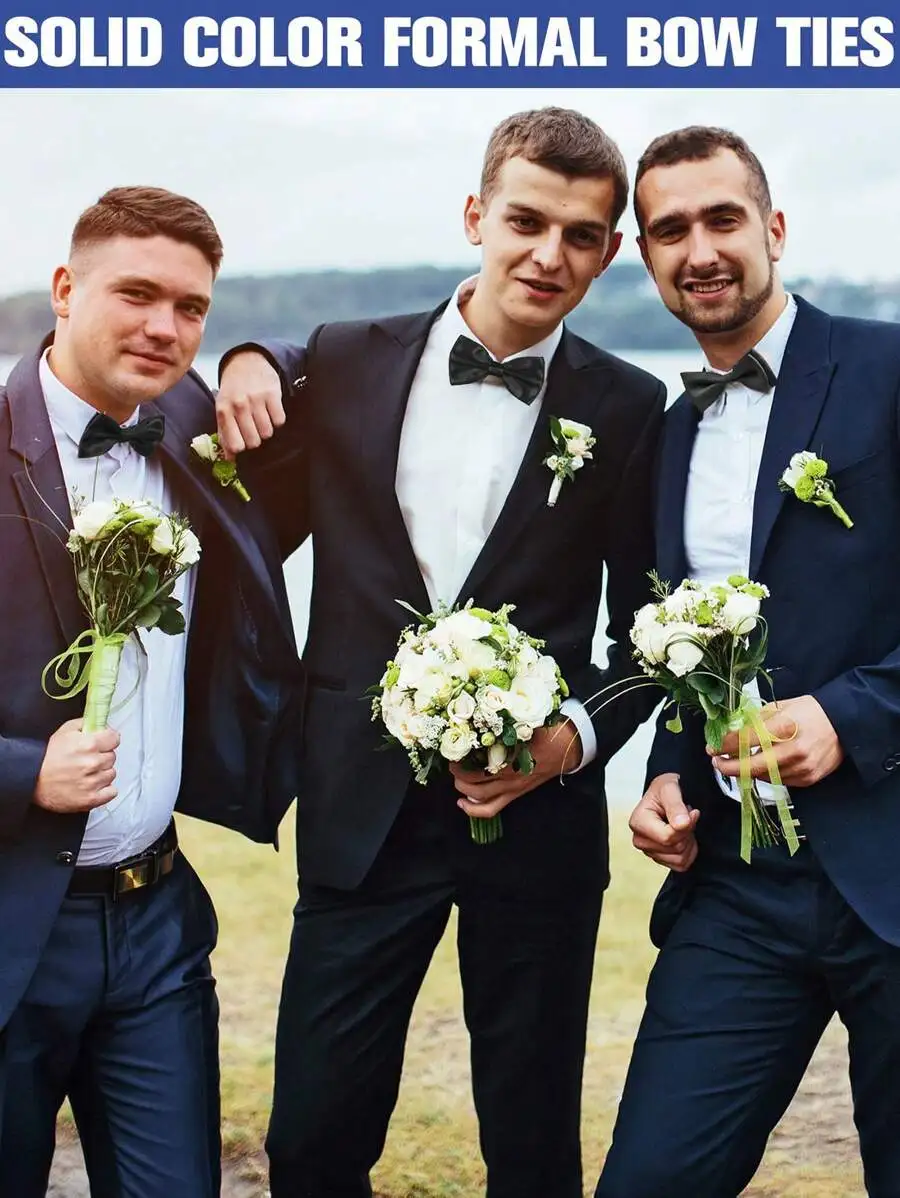 Mens Solid Color Satin Pre-Tie - огляд і ціна Event & Party Supply Photos
