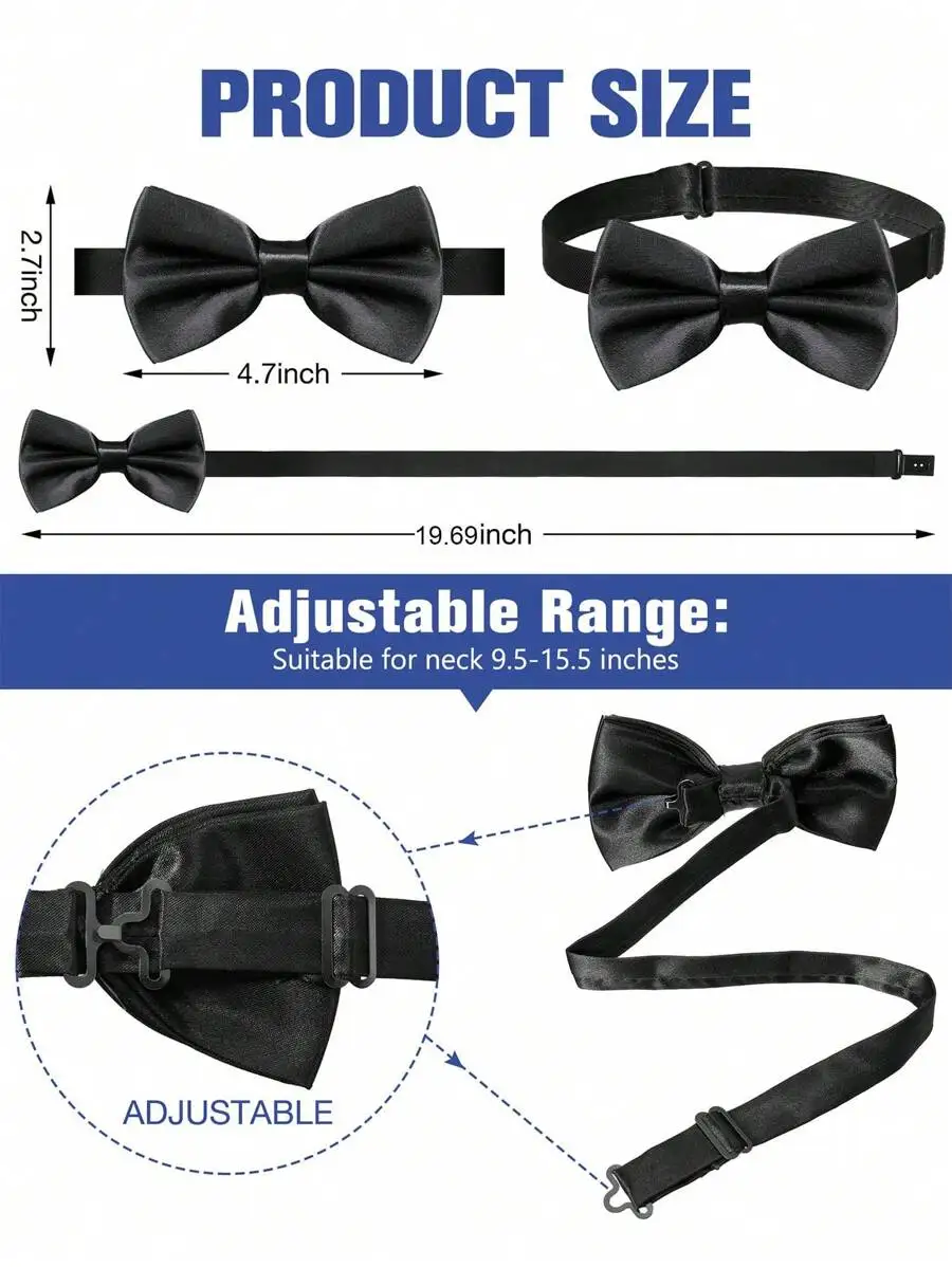 Mens Solid Color Satin Pre-Tie - огляд і ціна Event & Party Supply Photos