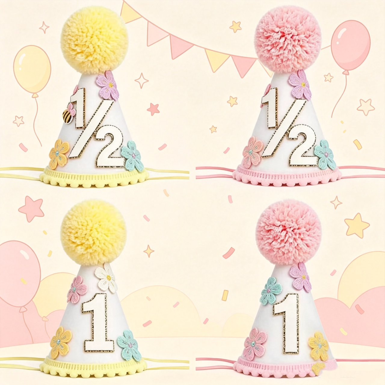 Colorful Flower 1st Half Birth - огляд і ціна Party Hat Cone
